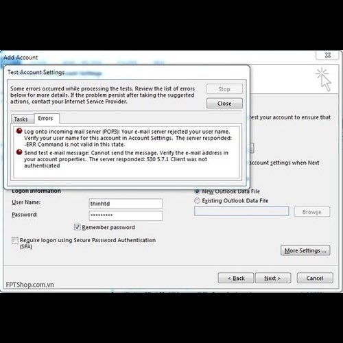 Hướng dẫn cấu hình Outlook để gửi và nhận email công ty